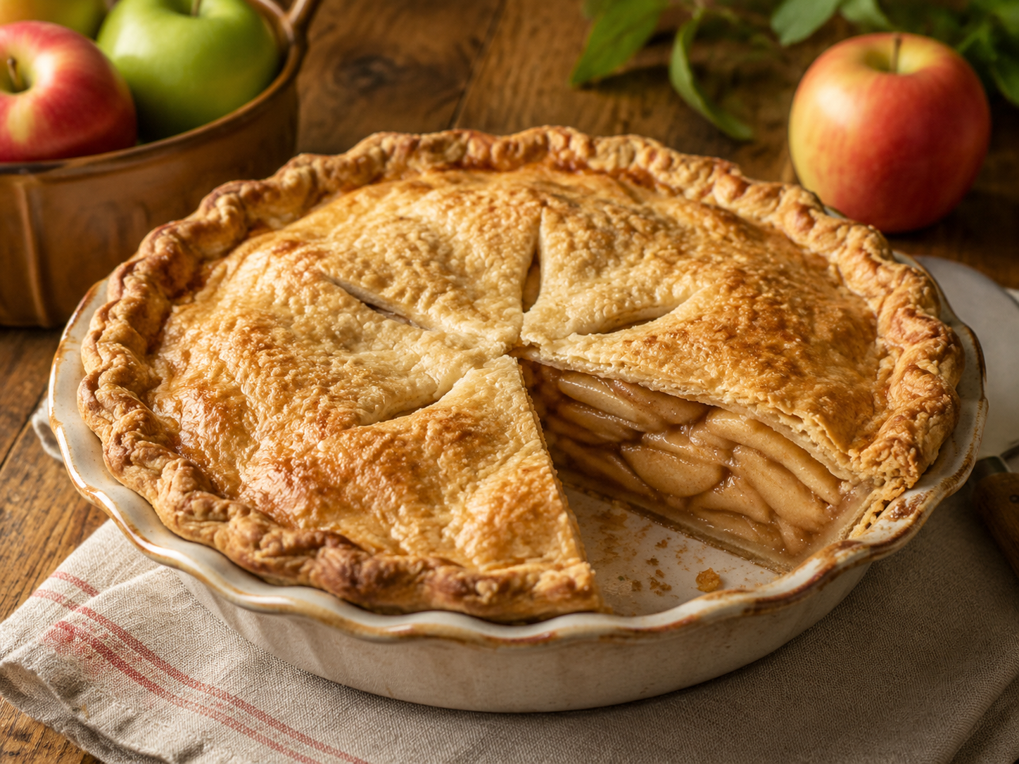 Classic Apple Pie prepared with garden-fresh apples