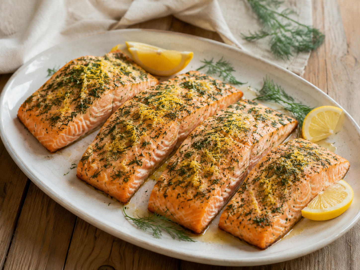 Lemon Dill Salmon prepared with garden-fresh dill
