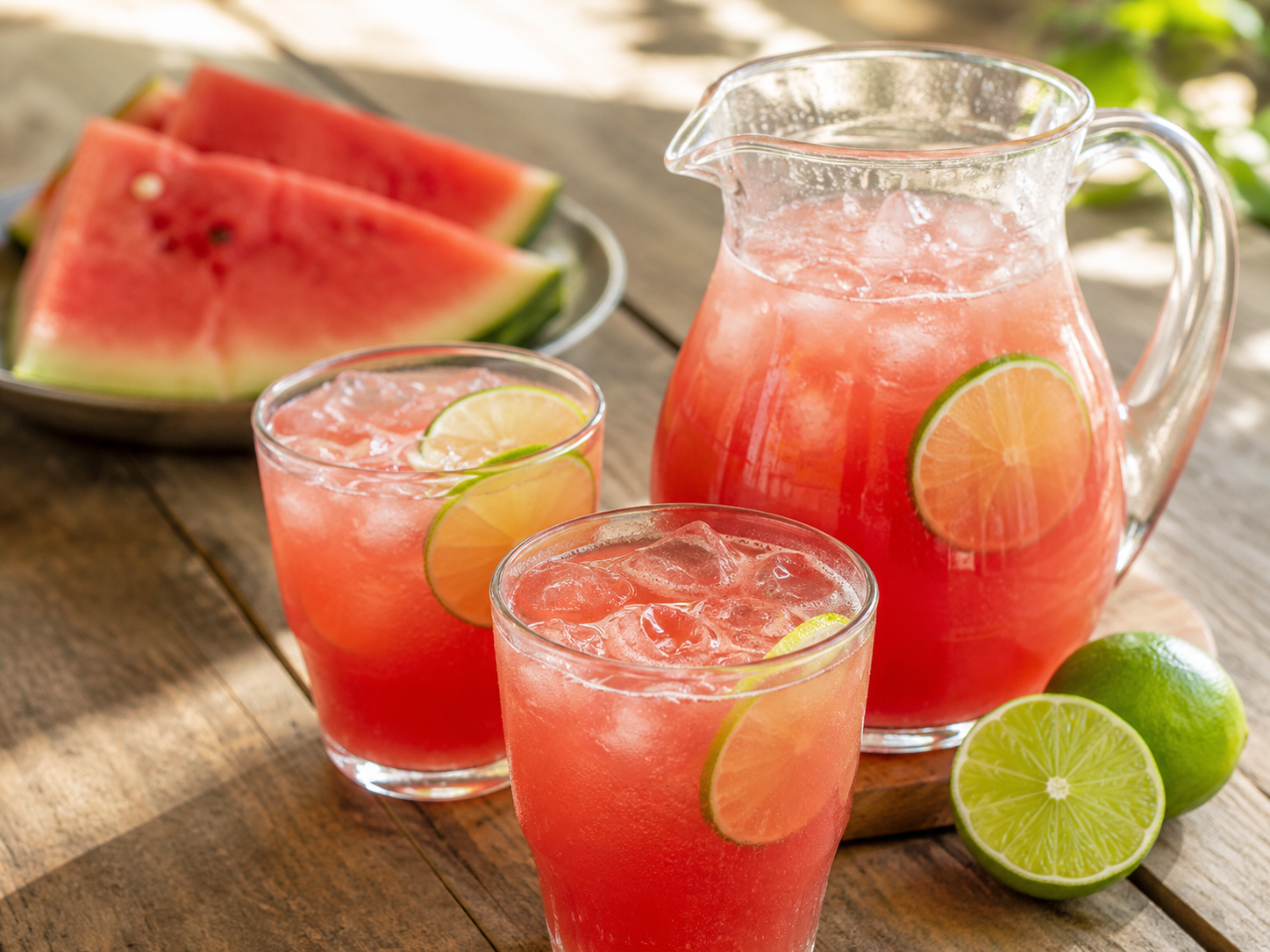 Watermelon Agua Fresca prepared with garden-fresh watermelon